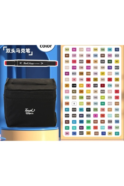 Choice3 قلم رسم فني مزدوج الرأس، 120 لونًا (24/36/48/60/80/120/168/262 لونًا)...