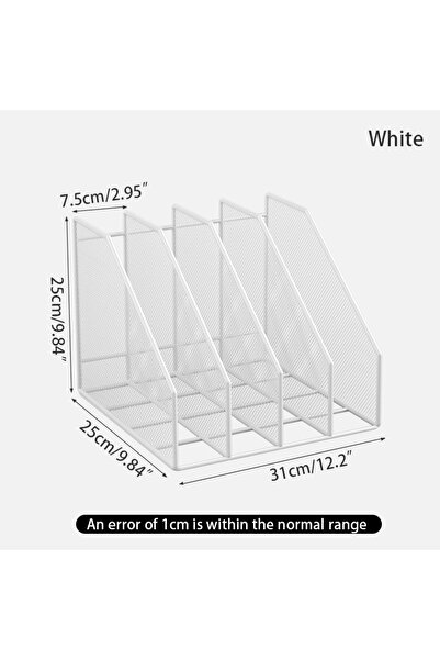 Choice 4-Section-White Desktop file rack, office workstation storage rack, de...