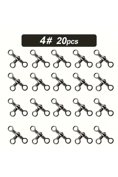 Choice رقم 4 (66 رطلاً) 20 قطعة من موصلات الصيد الدوارة ثلاثية الاتجاهات، حلق...
