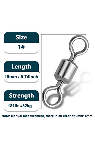 Choice 25 قطعة من وصلات الصيد الدوارة المصنوعة من الفولاذ المقاوم للصدأ، مقاس...