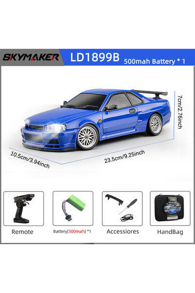 Choice سيارة سكاي ميكر بي-1 بي 500 LDRC 1/18 RC دريفت LD1899 وضع جي تي آر R34...