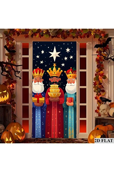 Choice 180X90 MULTI 1 piece, Three Kings Gate Flag - Festive Christmas Scene ...