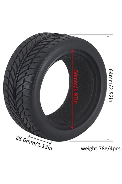Choice7 A09-4pcs 1:10 On-road Car Tires 63-68mm High Grip Tyre Hot Melt Tire ...