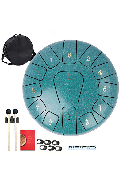 Choice طقم طبول فولاذي احترافي أخضر مقاس 10 بوصات للبالغين والأطفال، آلة إيقا...