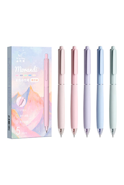 Choice Multi-Colored Morandi Color 5Pcs/Box Colored Gel Pens Retractable 0.5m...