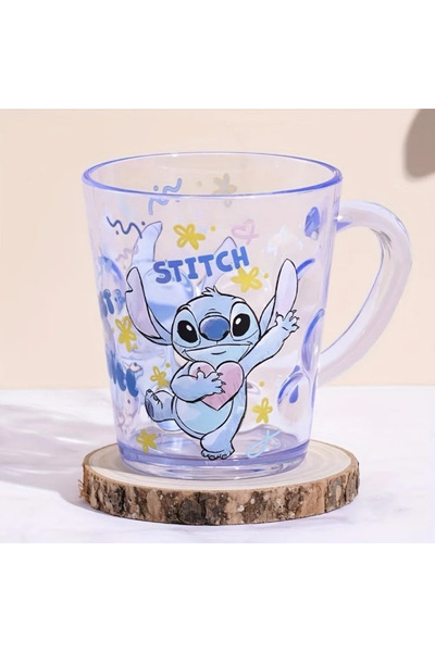Choice Cup Disney 260ML Cartoon Milk Cup - Stitch Unbreakable Kids Cup, Trans...
