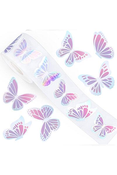 Choice ملصقات فراشة ليزرية - 3 سم، 500 قطعة، ملصقات فراشة ليزرية لطيفة لتزيين...