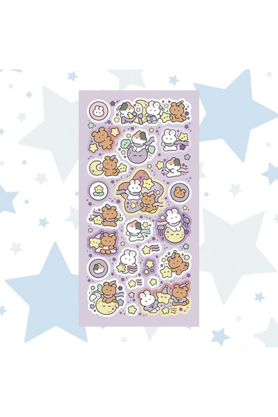 Choice15 02 ملصقات كرتونية كورية لطيفة بتصميم ريترو، أرنب ودب، جرافيتي، كتيب،...