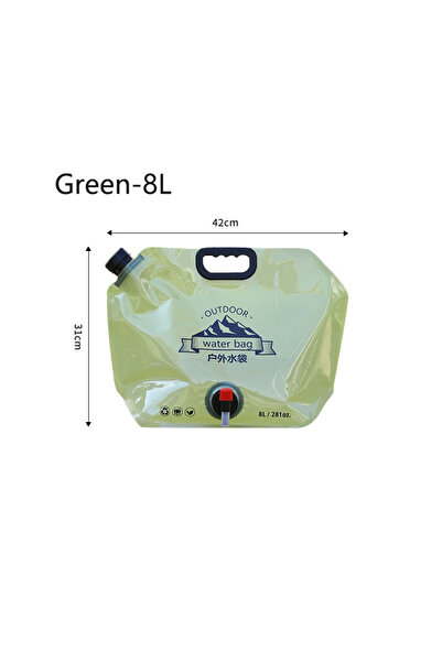 Choice حقيبة تخزين مياه محمولة خضراء سعة 8 لتر، قابلة للطي، مناسبة للرياضات ا...