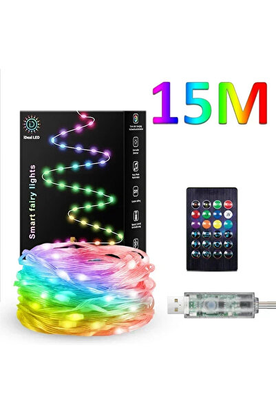 Choice أضواء خرافية ذكية LED بطول 15 مترًا، سلك RGB، سلسلة أضواء، تحكم عن بعد...