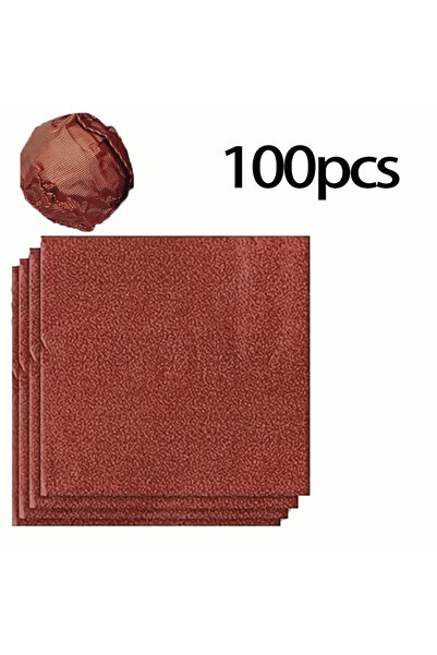 Choice1 ١٠٠ قطعة من ورق تغليف الشوكولاتة البني مقاس ١٠×١٠ سم، و١٠٠ قطعة من ور...