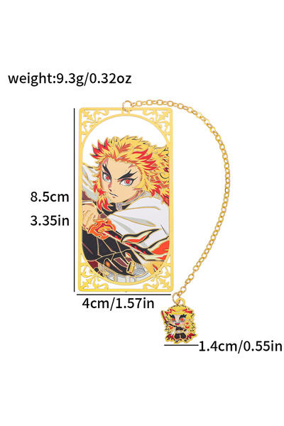 Miniso Rengoku Kyoujurou Japanese anime kimetsu no yaiba metal bookmark - Eur...