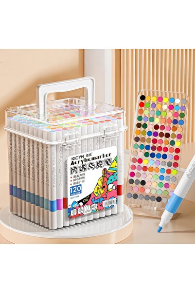 Choice 120 قلم تلوين أكريليك قابل للغسل بالماء، لا يتسرب لونه، وقابل للطبقات،...