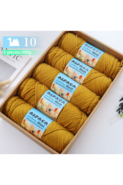 Choice ١٠ كركم ٥٠٠ غرام تحتوي على ٥ كرات من خيوط صوف الألبكة السميكة، ٢٤٥ إبر...