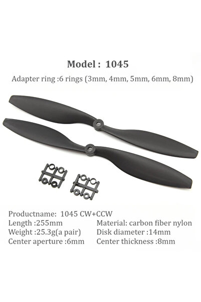 Choice زوج من مراوح Gemfan المصنوعة من ألياف الكربون والنايلون، مقاس 1045، ات...