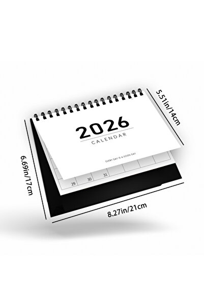 Choice 1pc 1pc 2026 Calendar,Black & White Minimalist,12 Months Monthly Sched...