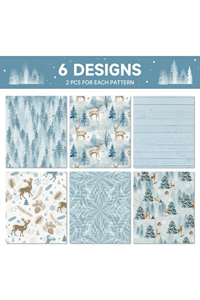 Choice WZ074-12 قطعة، 12 قطعة من ورق تغليف هدايا حفلات الكريسماس بتصميم غزال ...