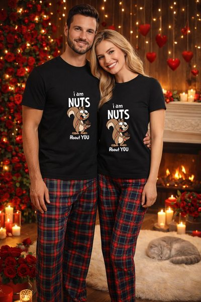 MVRDAR Σετ πιτζάμας για ζευγάρια - μπλουζάκι και παντελόνι πιτζάμας, βαμβακερ...