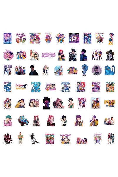 Choice 60 قطعة من ملصقات صائد الشياطين الكورية - ملصقات كرتونية لامعة بنمط كو...