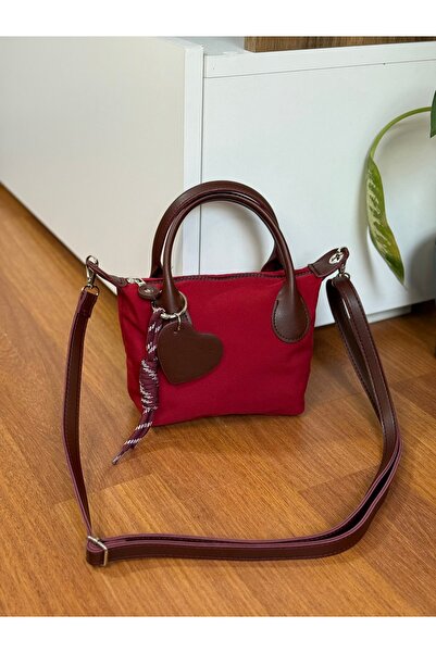 Bagnest Charm Detailed Fabric Small Size Women's Hand and Shoulder Bag