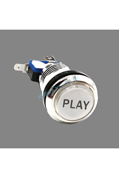 choice2 PLAY white 33mm Chrome Push Button12v 5v Led Illuminated Coin Select ...