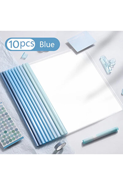 Choice ١٠ قطع من مشابك الملفات الشفافة الزرقاء، سميكة، مع قضيب سحب، لحفظ أورا...