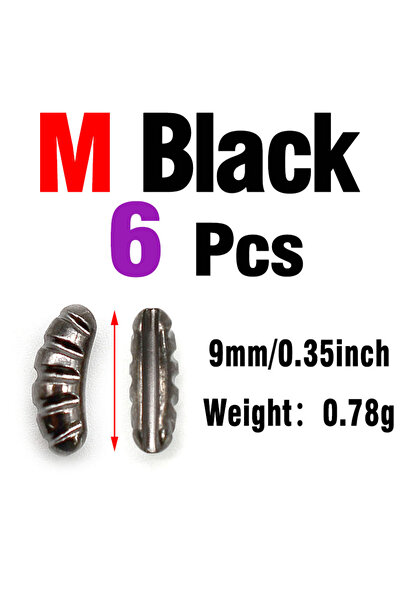 Choice طقم صيد ذباب أسود M MNFT مكون من 6 قطع، رؤوس من التنجستن الثقيل، خرز خ...