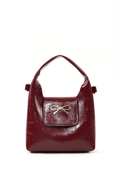 SHAKA Crinkled Textured Burgundy Shk214 Single Compartment Handbag, Handbag, ...