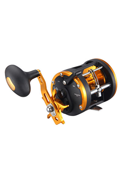 Choice أربع بكرات صيد هاوت تون جي بي ذهبية اللون، مناسبة لليد اليمنى، بقوة سح...