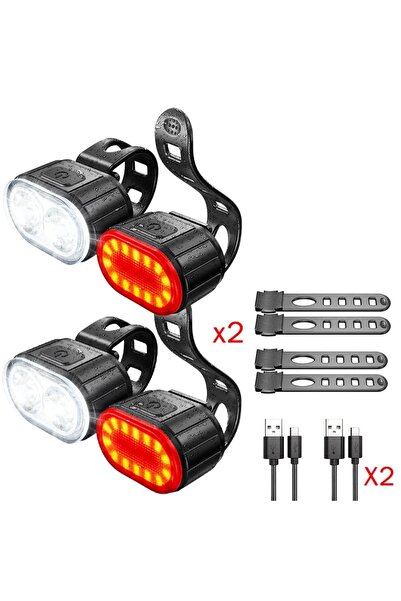 Choice مجموعة إضاءة أمامية وخلفية للدراجات الهوائية، قابلة للشحن عبر منفذ USB...