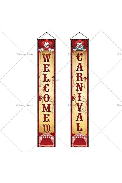 Choice 180-30cm SMT-4214 Halloween Decorations Creepy Carnival Porch "Welcome...