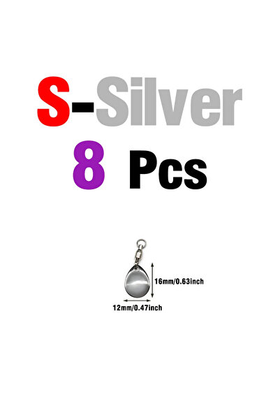 Choice مجموعة 8 شفرات دوارة فضية اللون من MNFT مع محامل كروية وذيل دوار، طعم ...