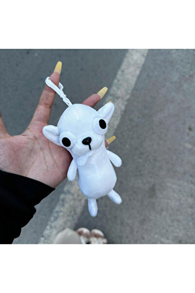 Choice قلادة قطيفة على شكل جرو شيواوا أبيض لطيف ورائع، لعبة قطيفة إبداعية على...