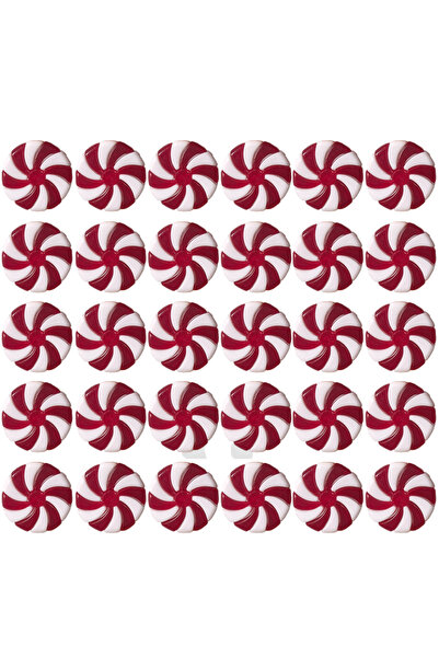 Choice زينة عيد الميلاد الحمراء، 30 قطعة، على شكل مصاصة حلوى بنكهة النعناع