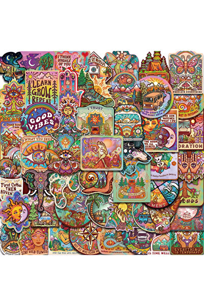 Choice 50 قطعة من ملصقات الكرتون الممتعة للتخييم والجرافيتي ودفتر الملاحظات و...