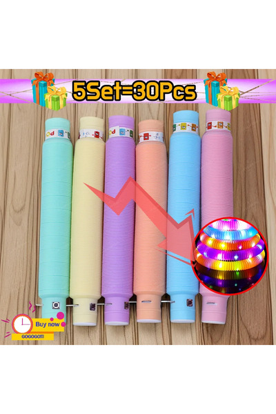 Choice 5 Set (30 Pcs) 6-30Pcs/Pack PopTubes Lighted LED for Adult Kids Stress...