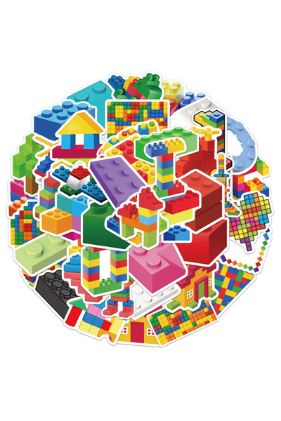 Choice مجموعة مكعبات بناء إبداعية ملونة (50/100 قطعة) - ملصقات كرتونية لتزيين...