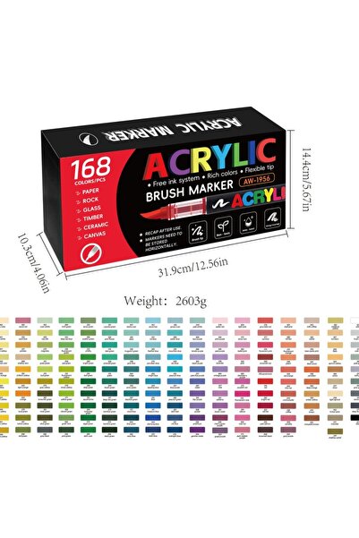Choice 168 colors 12-168 Colors Direct Liquid Marker Pen Set,DIY Hand Drawn,G...