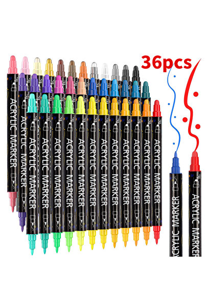 Choice 36 colors 12/24/36/48/60 Colors Dual Tip Acrylic Paint Pens Markers fo...