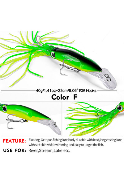 Choice F 40g Large Simulation Octopus Squid Fishing Lures Bait 3D Eyes Artifi...