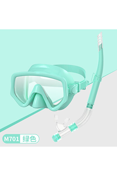 Choice مجموعة قناع غوص أخضر للغطس للبالغين من الزجاج المقوى، معدات غطس بانورا...