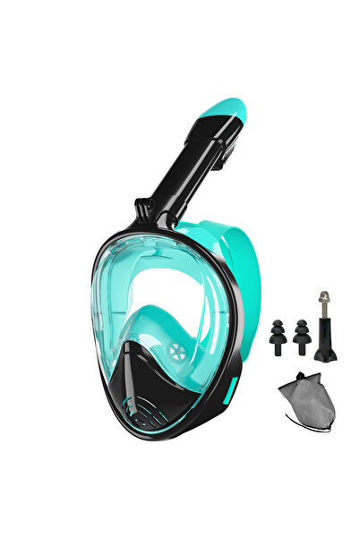 Choice قناع غطس كامل الوجه باللونين الأخضر والأسود، مقاس L/XL، مصنوع من السيل...