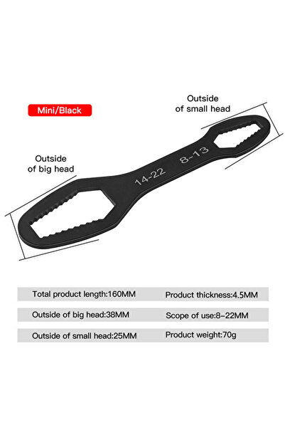 Choice 160mm 8-22mm 8-22mm Universal Torx Wrench Self-tightening Adjustable G...