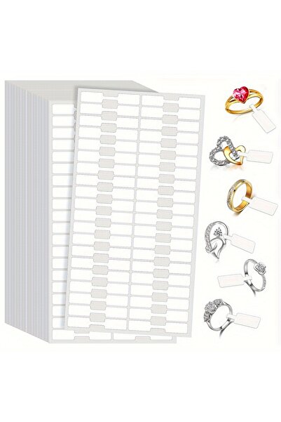 Choice WHITE 800 Pcs Jewelry Tags Stickers – Full-Adhesive Wrap-Around Labels...