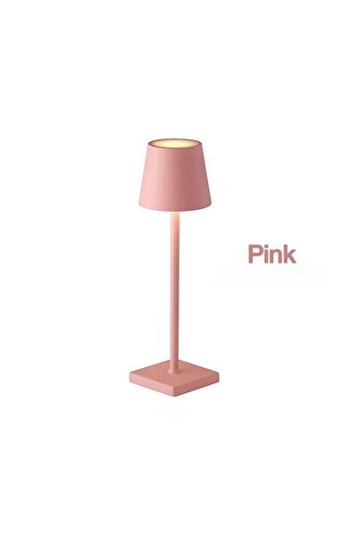 Choice مصباح طاولة LED وردي اللون من نوع نورديك، قابل لإعادة الشحن، مصباح مكت...