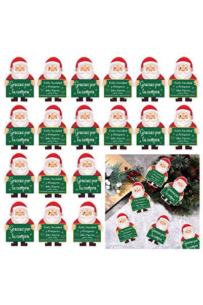 Choice green 100 Pcs Spanish Santa Gift Cards – “Gracias” & “Feliz Navidad” H...