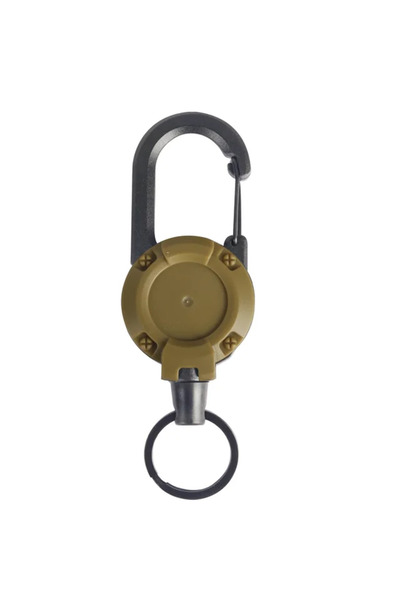 Choice حلقة مفاتيح زنبركية متينة قابلة للسحب، لون كاكي، قطعة واحدة