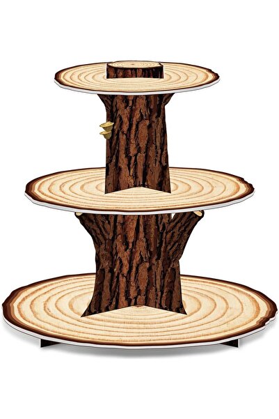 Choice brown Wooden Cupcake Stand Decoration 3 Tier Western Party Cake Holder...