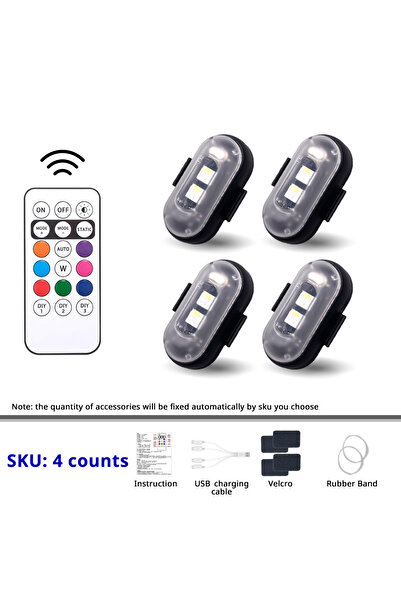 Choice مجموعة إضاءة RGB للوح التزلج والسكوتر، 4 مصابيح، مع جهاز تحكم عن بعد ل...