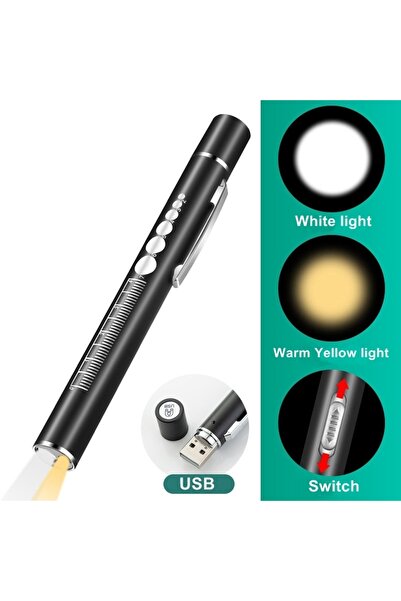 Choice مصباح يدوي صغير ثنائي الوظائف LED أبيض/أصفر، يعمل ببطارية ليثيوم أيون ...